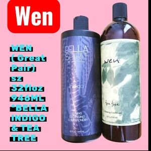 WEN *2 QTY TEA TREE $58/ Bella INDIGO $90/ both Sz 32fl 946ML -(SALE)